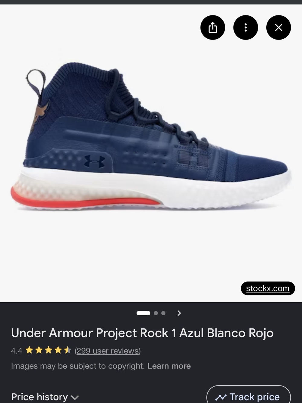 Under Armour Navy and White High-Top Training Shoes